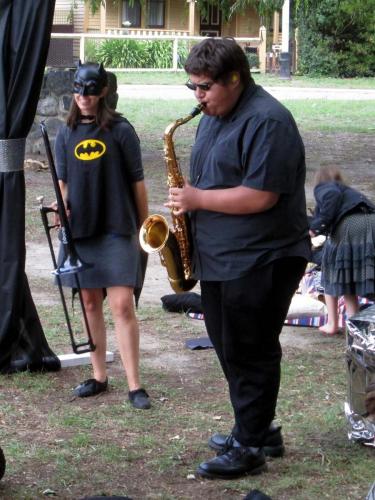 band playing from within the party